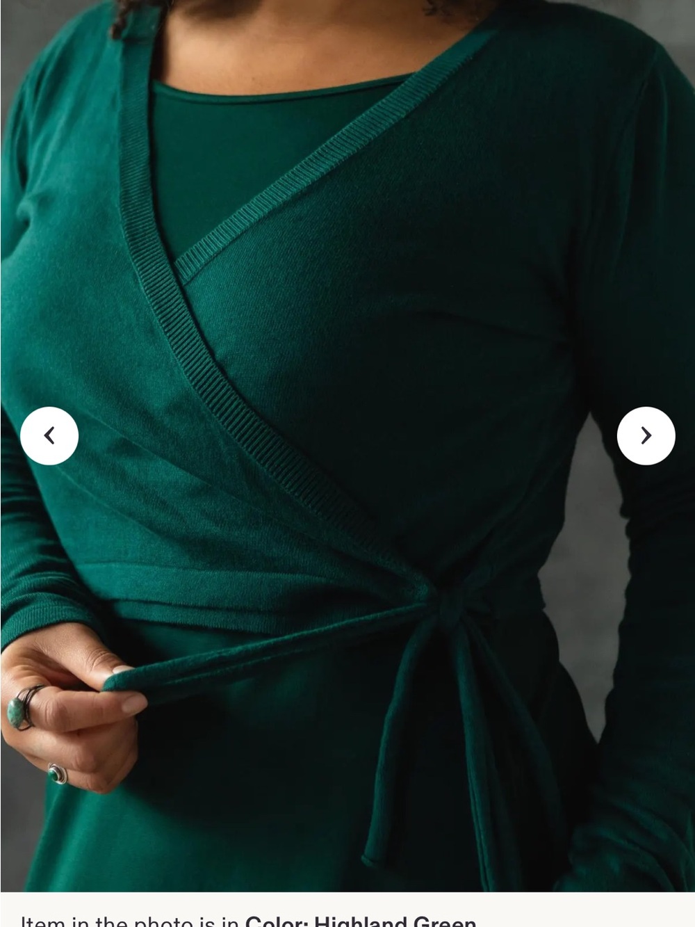 Highland Green Wrap Sweater - Women